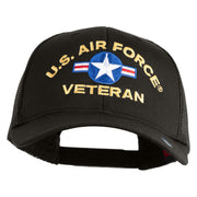 U.S. Air Force Roundel Veteran Embroidered Solid Cotton Twill Mesh Prostyle Cap - Charcoal OSFM