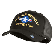 U.S. Air Force Roundel Veteran Embroidered Solid Cotton Twill Mesh Prostyle Cap - Charcoal OSFM