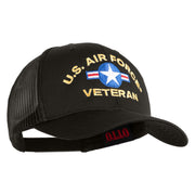 U.S. Air Force Roundel Veteran Embroidered Solid Cotton Twill Mesh Prostyle Cap - Charcoal OSFM