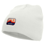 Zion Embroidered 8 Inch Short Beanie - White OSFM