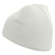 Zion Embroidered 8 Inch Short Beanie - White OSFM