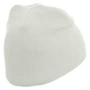 Zion Embroidered 8 Inch Short Beanie - White OSFM