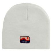 Zion Embroidered 8 Inch Short Beanie - White OSFM