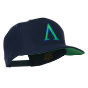 Greek Alphabet Lambda Embroidered Flat Bill Cap