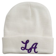 Graffiti LA Embroidered Long Cuff Beanie