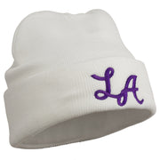 Graffiti LA Embroidered Long Cuff Beanie