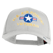 U.S. Air Force Roundel Veteran Embroidered Solid Cotton Twill Mesh Prostyle Cap - White OSFM