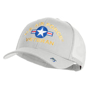 U.S. Air Force Roundel Veteran Embroidered Solid Cotton Twill Mesh Prostyle Cap - White OSFM