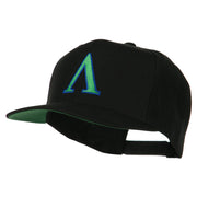 Greek Alphabet Lambda Embroidered Flat Bill Cap