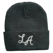 Graffiti LA Embroidered Long Cuff Beanie