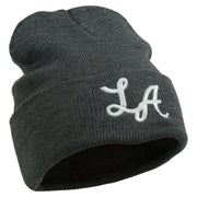 Graffiti LA Embroidered Long Cuff Beanie