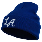 Graffiti LA Embroidered Long Cuff Beanie