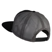 Gold Lion Iron on Patched Mesh Premium Snapback Flat Bill Cap