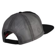 Gold Lion Iron on Patched Mesh Premium Snapback Flat Bill Cap