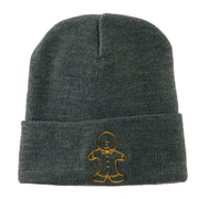 Gingerbread Man Embroidered Long Beanie