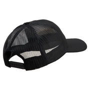 US Marine Corps Retired Design Embroidered 6 Panel Structured Cotton Twill Mesh Cap Made in USA - Black OSFM