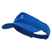 Simple USA Badge Embroidered Athletic Jersey Mesh Sports Visor - Royal OSFM