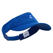 Simple USA Badge Embroidered Athletic Jersey Mesh Sports Visor - Royal OSFM