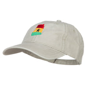 Ghana Map Flag Embroidered Washed Cap