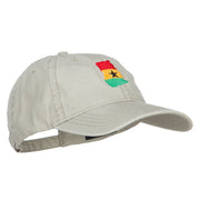 Ghana Map Flag Embroidered Washed Cap