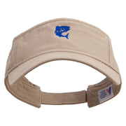 Tuna Jumping Silhouette Embroidered Prostyle Cotton Twill Washed Visor - Khaki OSFM