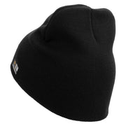 Licensed US Army Star Embroidered 8 Inch Knitted Short Beanie - Black OSFM