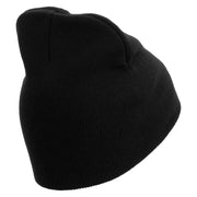 Licensed US Army Star Embroidered 8 Inch Knitted Short Beanie - Black OSFM
