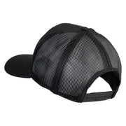 US Air Force Veteran Flag Embroidered Solid Cotton Twill Mesh Prostyle Cap - Black OSFM
