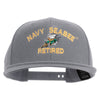 Licensed US Navy Seabee Retired Embroidered Flexfit Snapback Style Cap - Dk-Grey OSFM