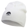 Pine Tree Logo Embroidered 8 Inch Short Beanie - White OSFM