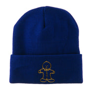 Gingerbread Man Embroidered Long Beanie