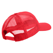 US Marine Corps Retired Design Embroidered 6 Panel Structured Cotton Twill Mesh Cap Made in USA - Red OSFM