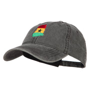 Ghana Map Flag Embroidered Washed Cap