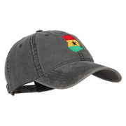 Ghana Map Flag Embroidered Washed Cap