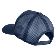 US Air Force Veteran Flag Embroidered Solid Cotton Twill Mesh Prostyle Cap - Navy OSFM
