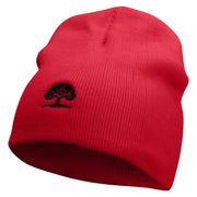 Pine Tree Logo Embroidered 8 Inch Short Beanie - Red OSFM