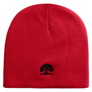 Pine Tree Logo Embroidered 8 Inch Short Beanie - Red OSFM