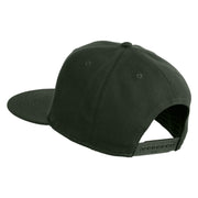Anime Wordmark Embroidered Wool Blend Flat Snapback Cap - Charcoal OSFM
