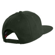 Anime Wordmark Embroidered Wool Blend Flat Snapback Cap - Charcoal OSFM