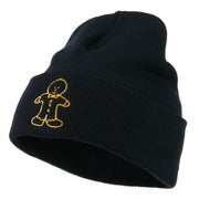 Gingerbread Man Embroidered Long Beanie