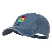 Ghana Map Flag Embroidered Washed Cap