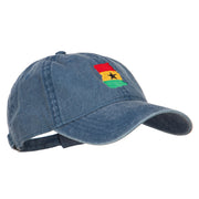 Ghana Map Flag Embroidered Washed Cap