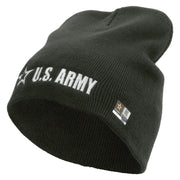 Licensed US Army Star Embroidered 8 Inch Knitted Short Beanie - Dk-Grey OSFM