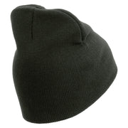 Licensed US Army Star Embroidered 8 Inch Knitted Short Beanie - Dk-Grey OSFM