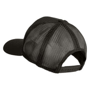 US Air Force Veteran Flag Embroidered Solid Cotton Twill Mesh Prostyle Cap - Charcoal OSFM