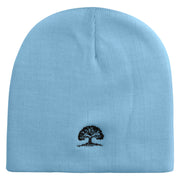 Pine Tree Logo Embroidered 8 Inch Short Beanie - Lt-Blue OSFM