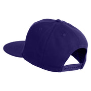 Anime Wordmark Embroidered Wool Blend Flat Snapback Cap - Purple OSFM
