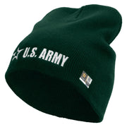 Licensed US Army Star Embroidered 8 Inch Knitted Short Beanie - Dk-Green OSFM