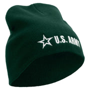 Licensed US Army Star Embroidered 8 Inch Knitted Short Beanie - Dk-Green OSFM
