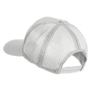 US Air Force Veteran Flag Embroidered Solid Cotton Twill Mesh Prostyle Cap - White OSFM